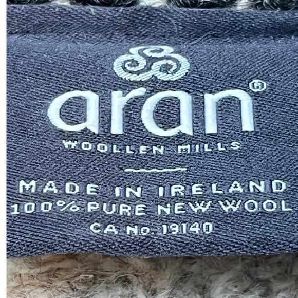 Aran Woollen Mills Women’s XL Tan 100% New Wool ¼-Zip Sweater Pullover Rustic - Picture 3 of 8
